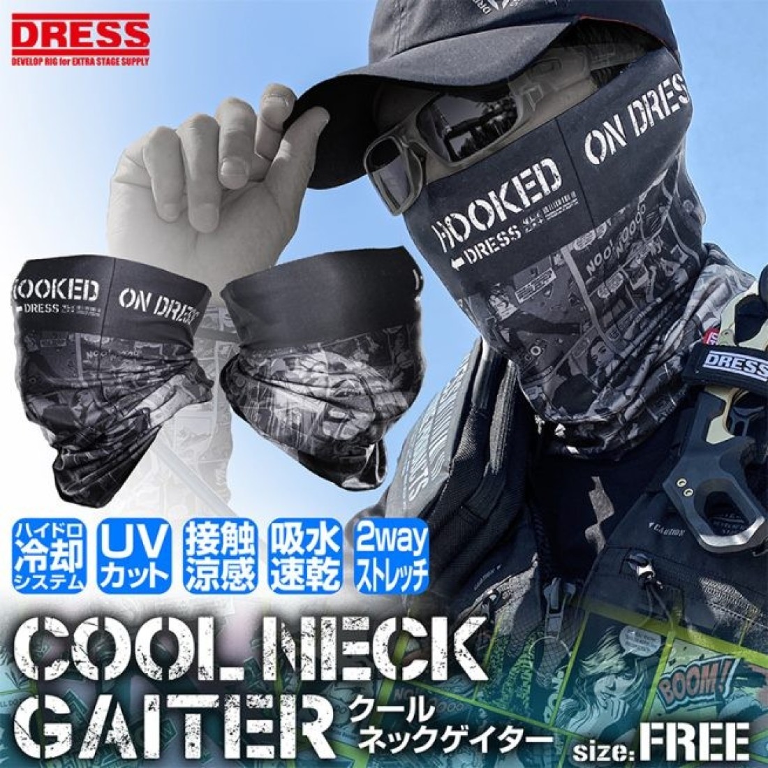 Dress Cool Neck Gaiter ”Girl Comic”