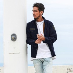 Dress Flannel Shirt Duck Navy-Orange