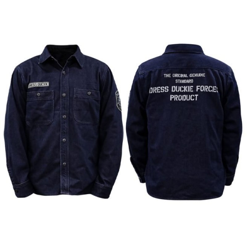 Dress Flannel Shirt Duck Navy-Orange