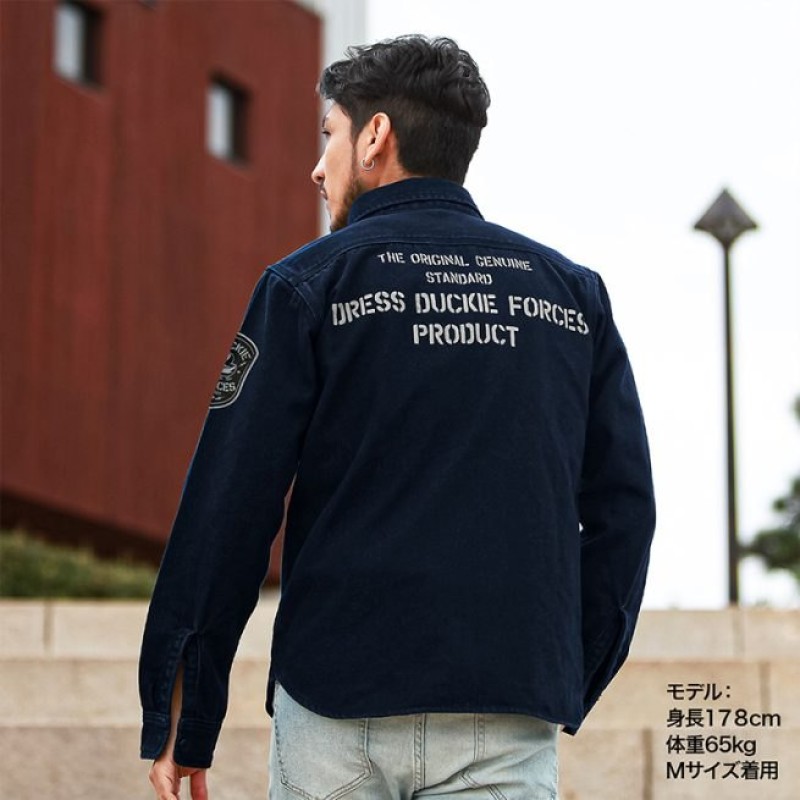 Dress Flannel Shirt Duck Navy-Orange